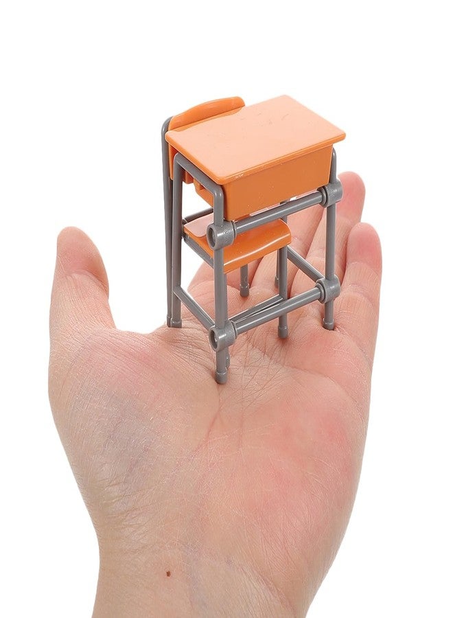 BESTonZON Miniature School Desk and Chair Set 2-Inch Dollhouse Furniture for Classroom Decor and Collectible Mini Spaces - Image 5